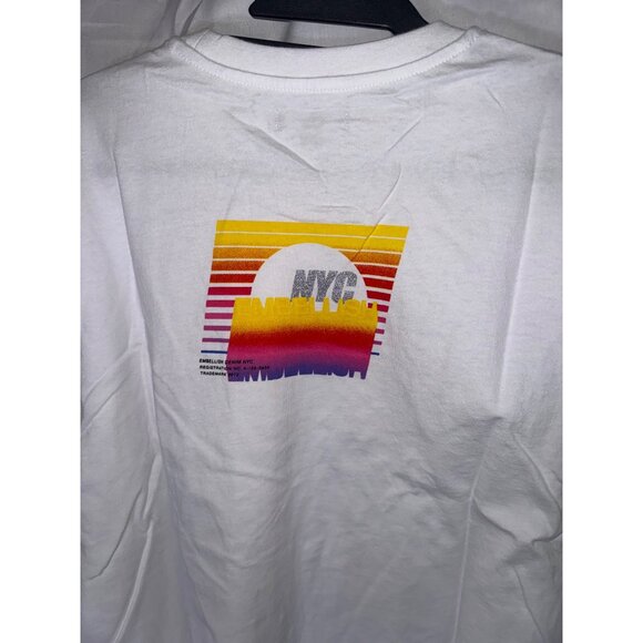 Embellish NYC Striped Skyline Logo T-Shirt, White, Size M, NWT - Picture 4 of 4
